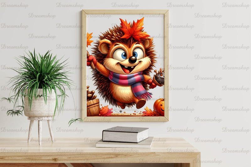 Autumn Funny Hedgehog Clipart Bundle - CraftNest - Digital Crafting and Art