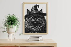 Halloween Fluffy Black Cat Clipart Bundle - CraftNest - Digital Crafting and Art
