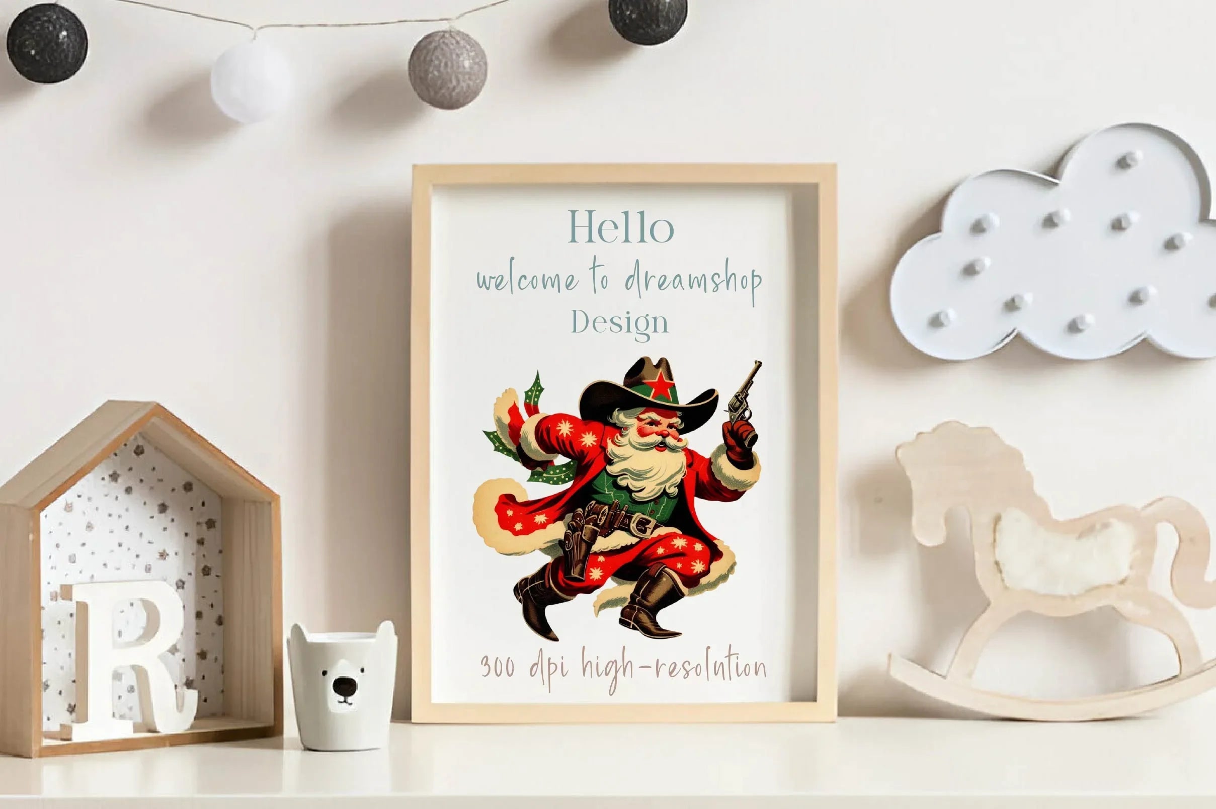 Vintage Christmas Cowboy Santa Clipart Bundle - CraftNest - Digital Crafting and Art