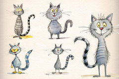 Funny Crazy Cats Clipart Bundle - CraftNest - Digital Crafting and Art