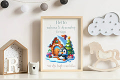 Christmas Funny Penguin House Clipart Bundle - CraftNest - Digital Crafting and Art