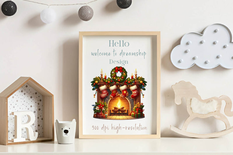 Christmas Fireplace Clipart Bundle - CraftNest - Digital Crafting and Art