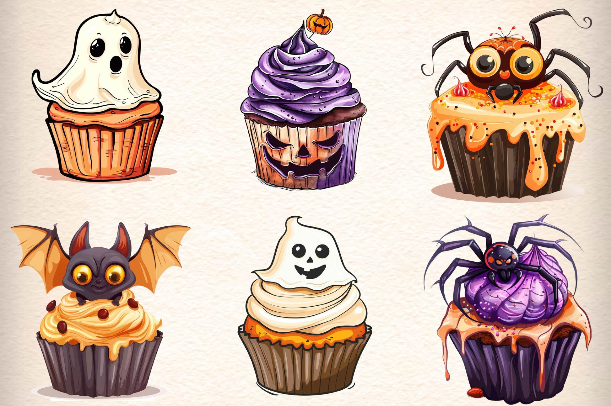 Halloween Cupcake Clipart Bundle 1 - CraftNest - Digital Crafting and Art