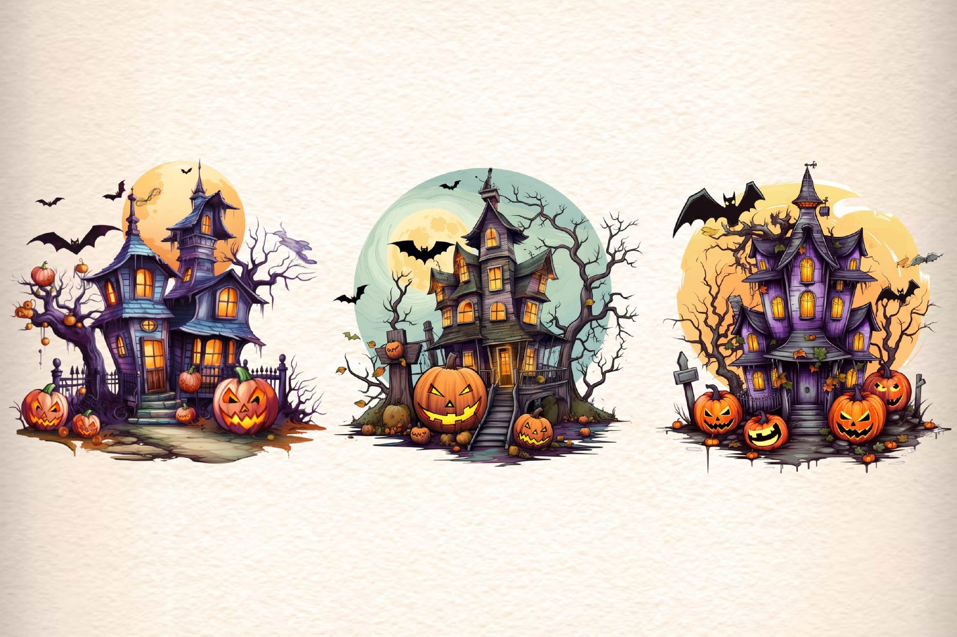 Scary Halloween Background Clipart Bundle - CraftNest - Digital Crafting and Art