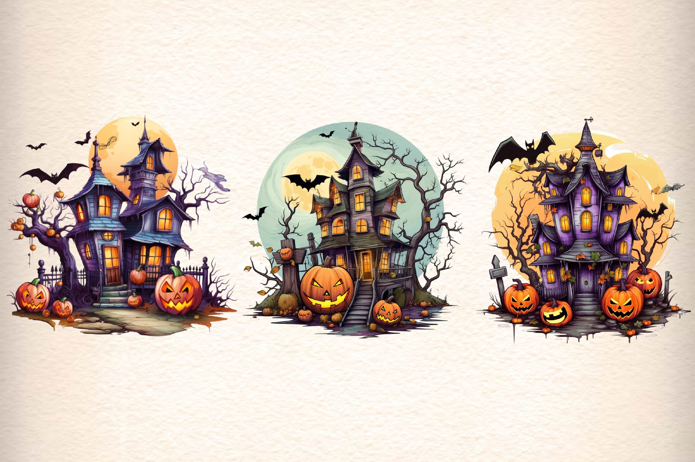 Scary Halloween Background Clipart Bundle - CraftNest - Digital Crafting and Art