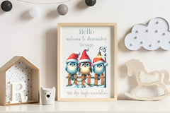 Christmas Bird On Fence Clipart Bundle - CraftNest - Digital Crafting and Art