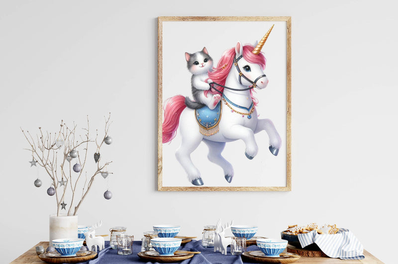 Cat Riding Unicorn Clipart Bundle - CraftNest - Digital Crafting and Art