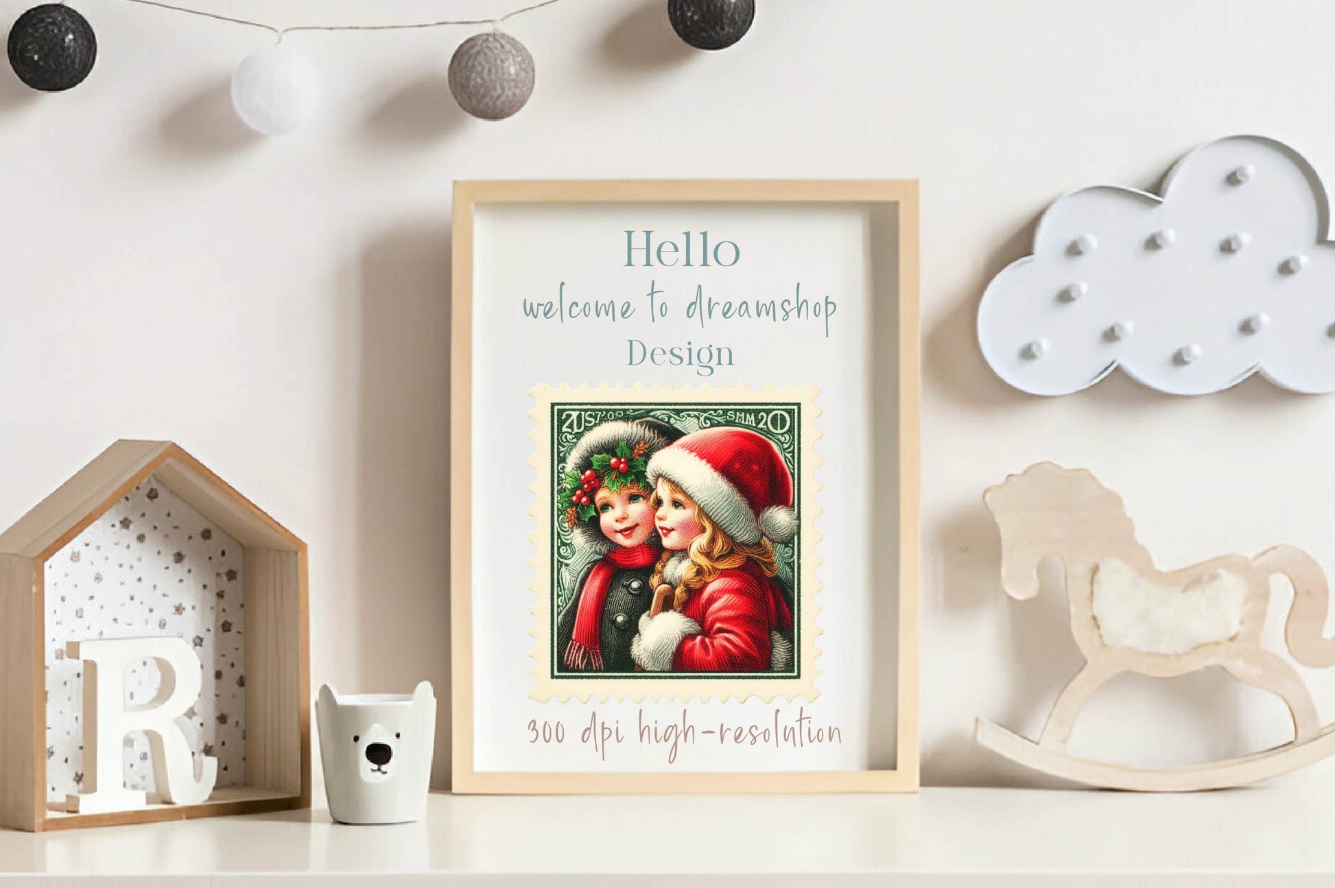 Christmas Girl And Boy Postage Stamps Clipart Bundle - CraftNest - Digital Crafting and Art