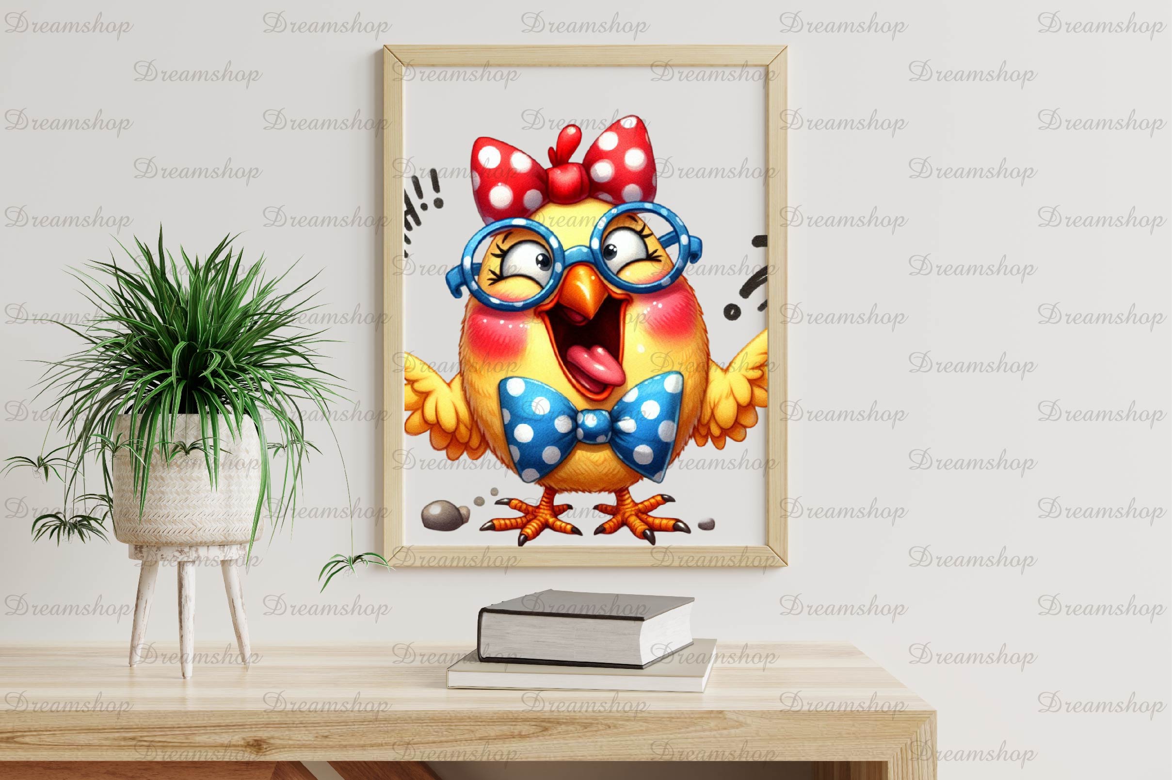 Polka Dot Chickens Bow Clipart Bundle - CraftNest - Digital Crafting and Art