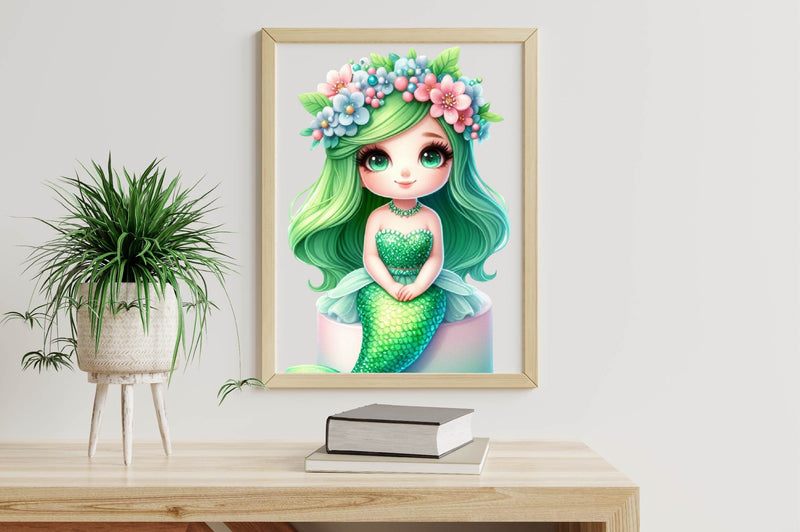 Mermaid Birthday Mermaids Clipart Bundle - CraftNest - Digital Crafting and Art