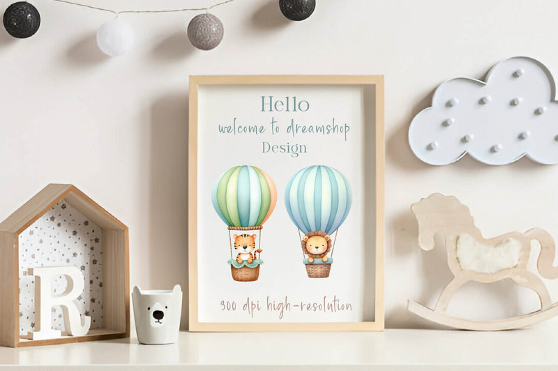 Animal Hot Air Balloon Clipart Bundle - CraftNest - Digital Crafting and Art