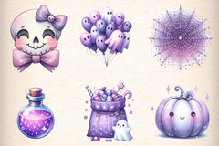 Pastel Purple Halloween Clipart Bundle - CraftNest - Digital Crafting and Art