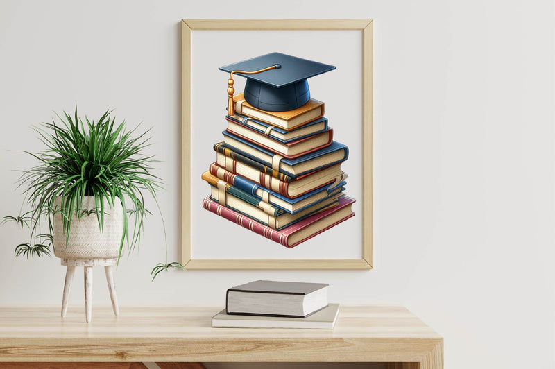 Graduation With Books Clipart Bundle - CraftNest - Digital Crafting and Art