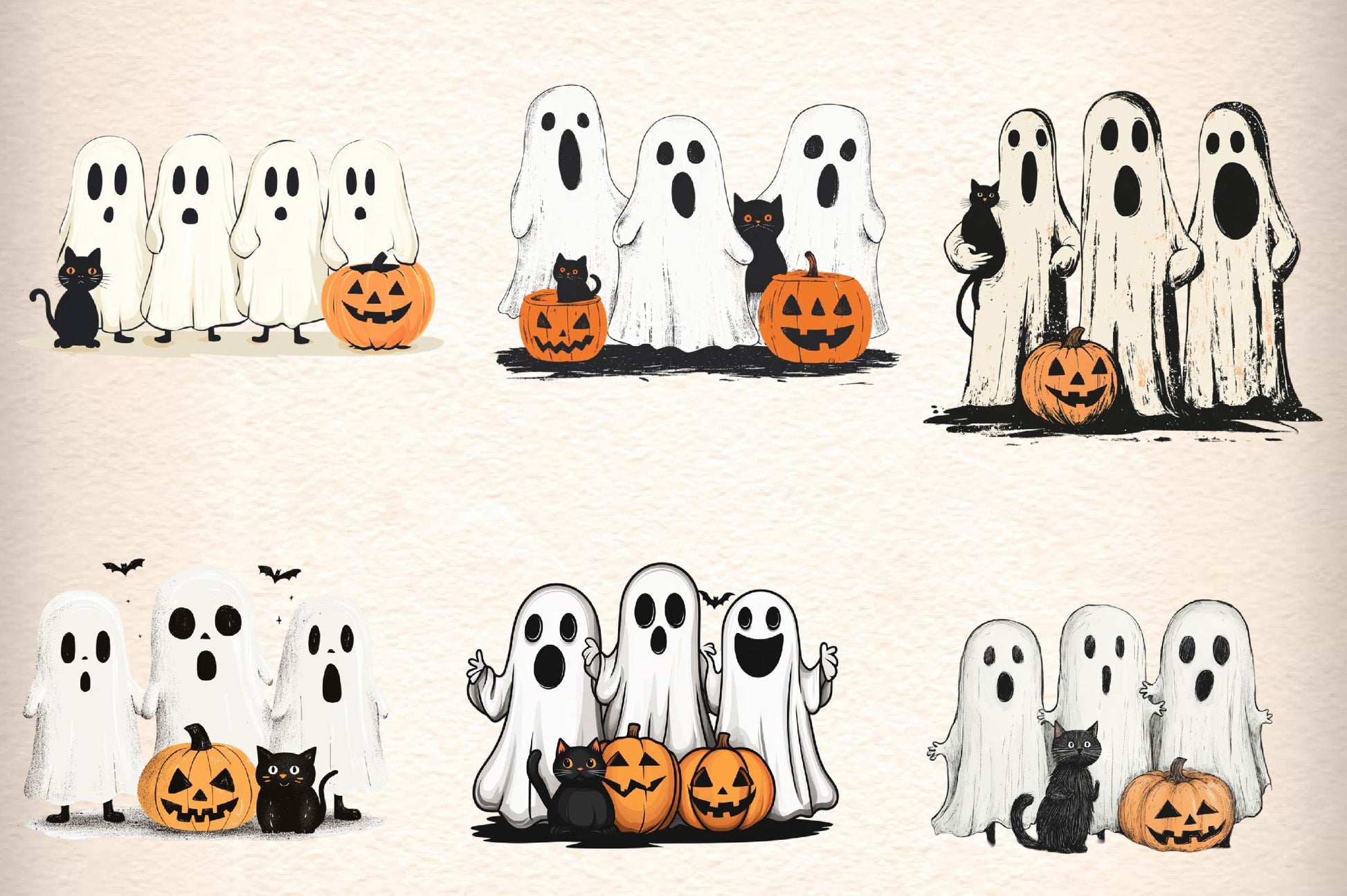 Funny Autumn Ghost Clipart Bundle - CraftNest - Digital Crafting and Art