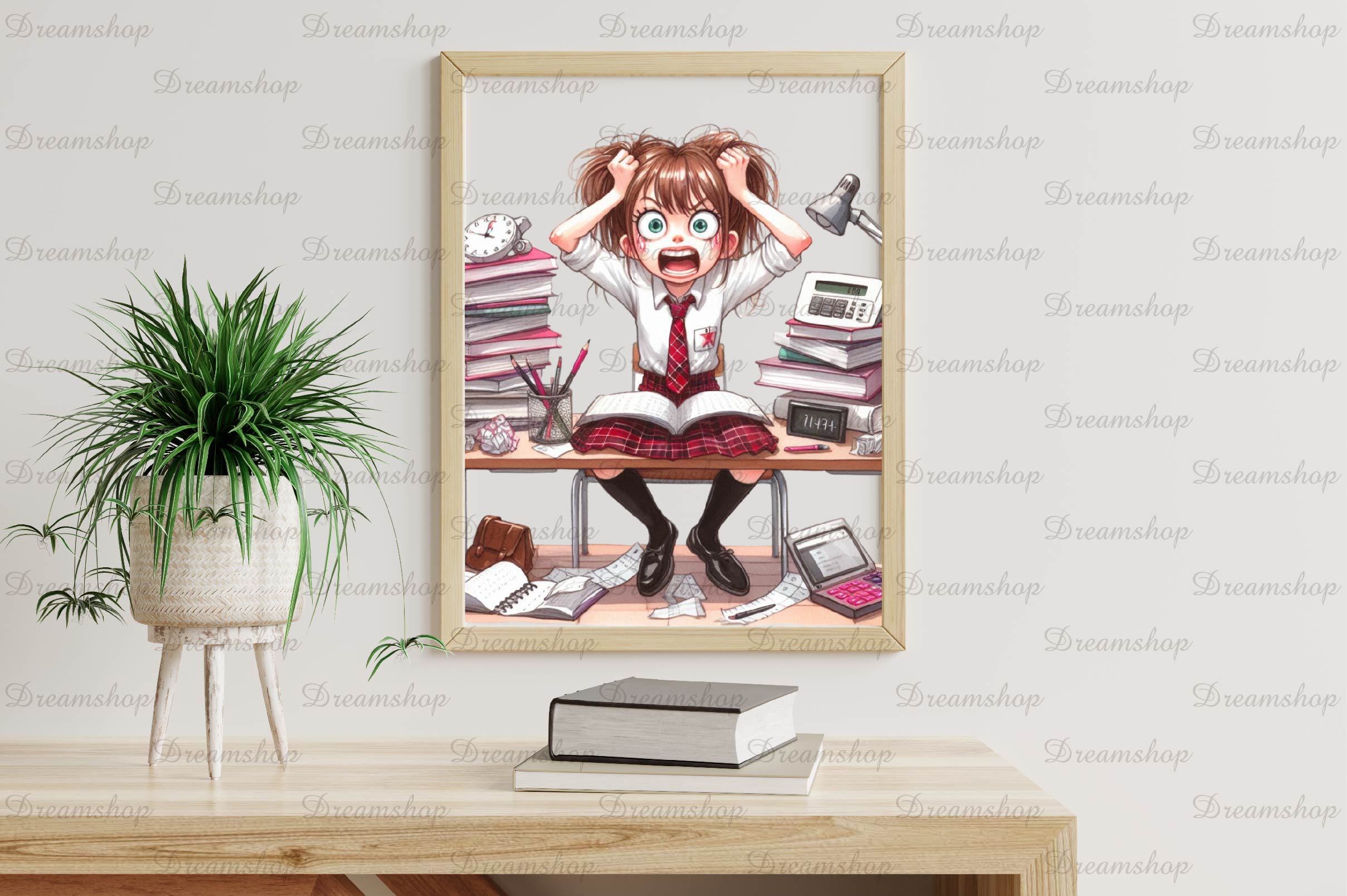 Girl Studying Clipart Bundle - CraftNest - Digital Crafting and Art