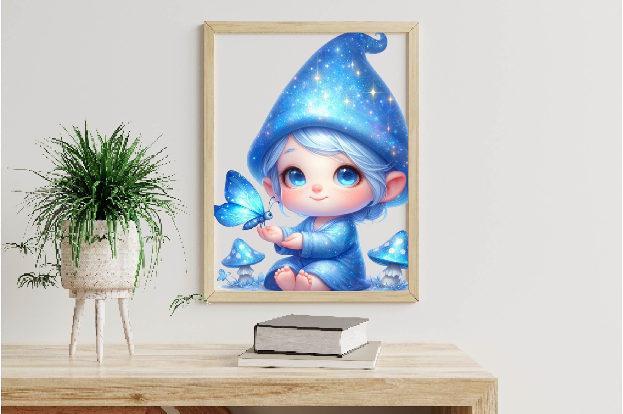 Cute Gnome With Butterfly Clipart Bundle - CraftNest - Digital Crafting and Art