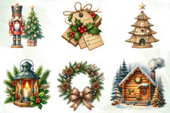 Warm Rustic Christmas Clipart Bundle - CraftNest - Digital Crafting and Art