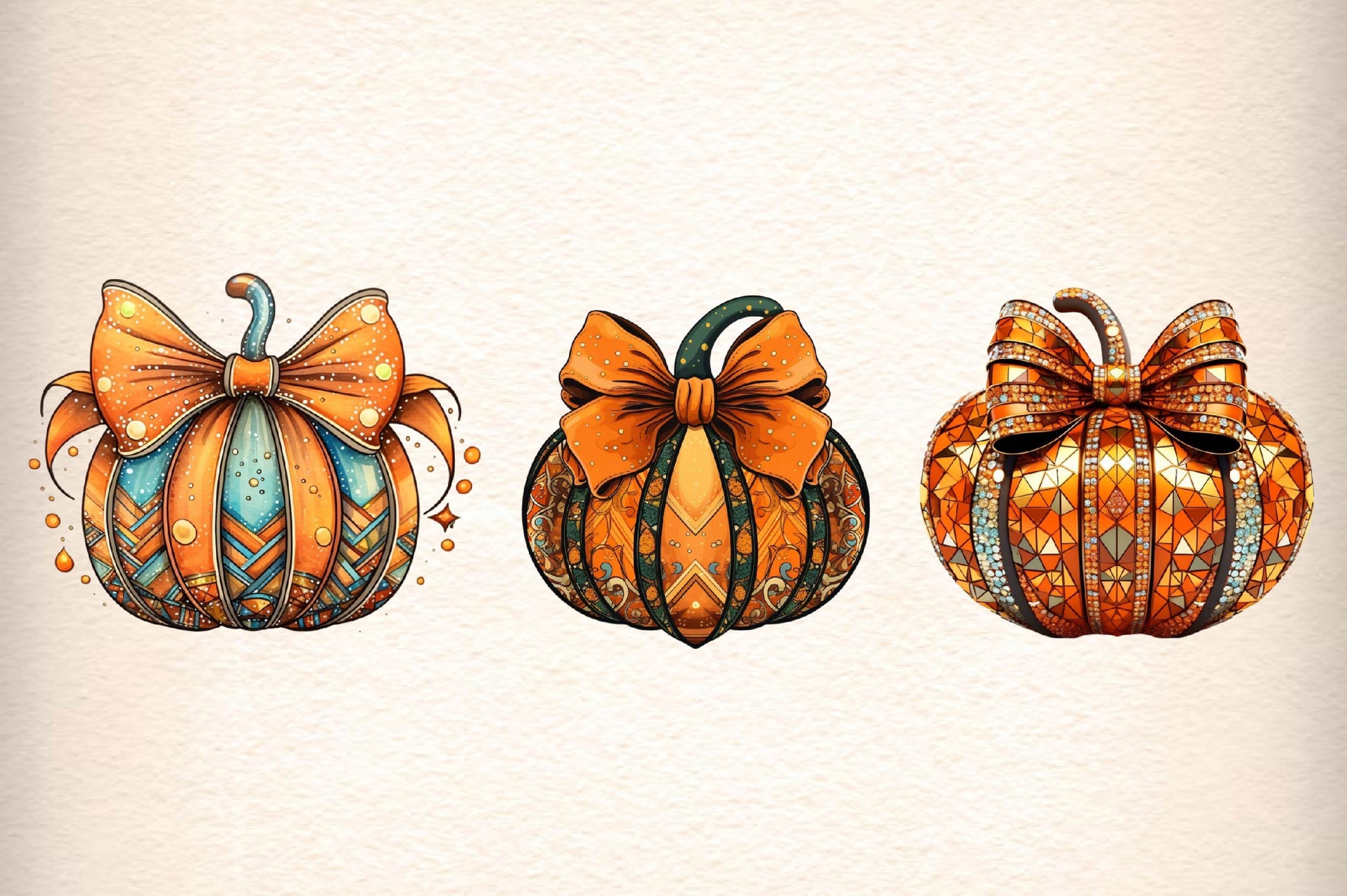 Stained Glass Pumpkin Clipart Bundle - CraftNest - Digital Crafting and Art