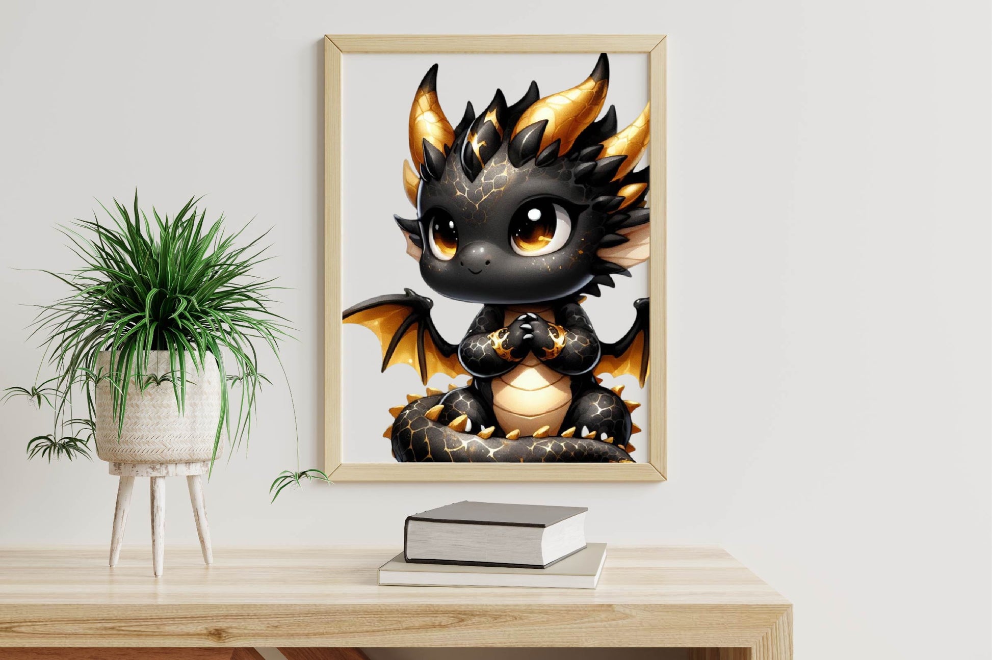 Cute Black And Gold Baby Dragon Clipart Bundle - CraftNest - Digital Crafting and Art