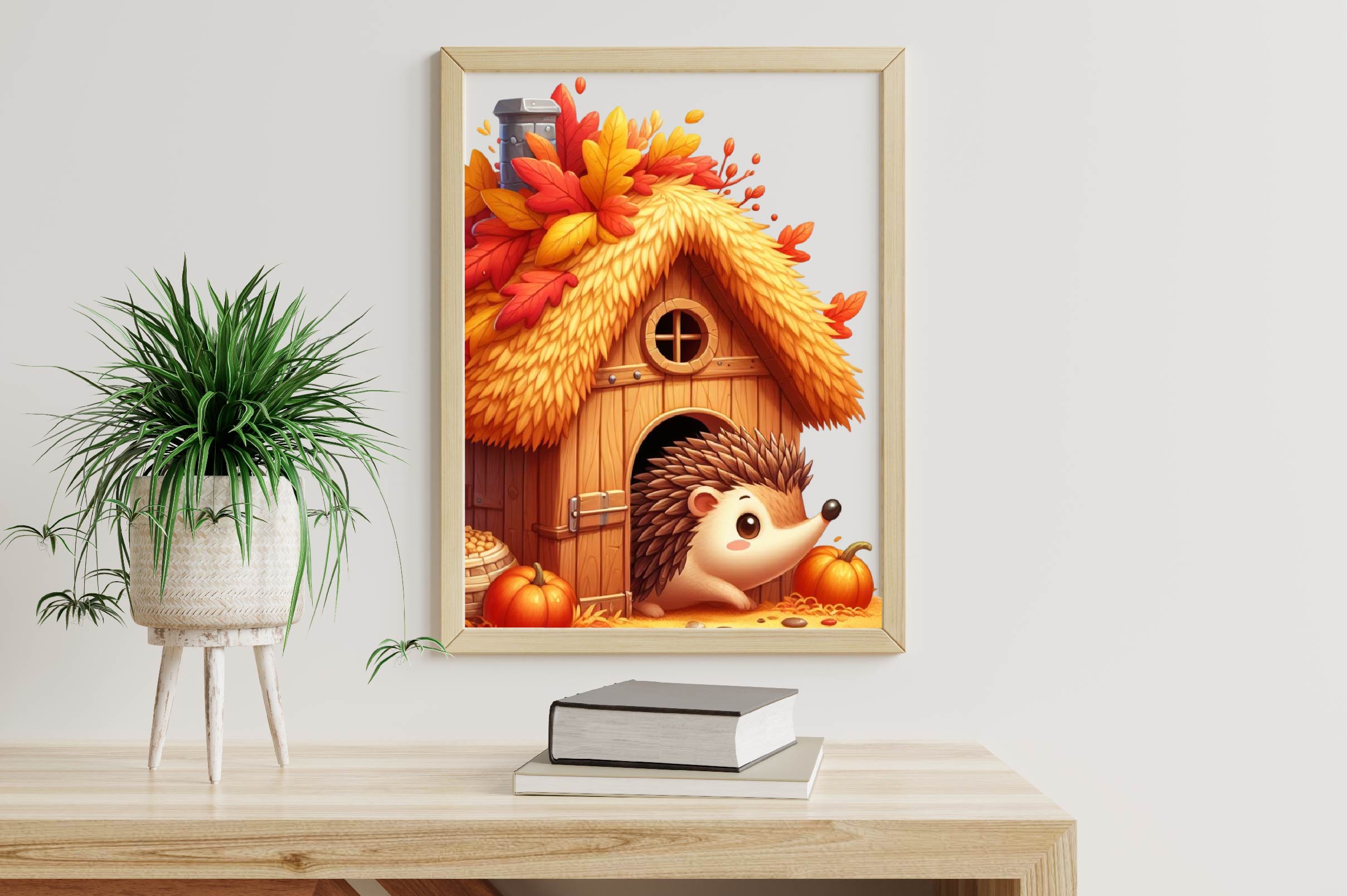 Autumn Hedgehog With House Clipart Bundle - CraftNest - Digital Crafting and Art