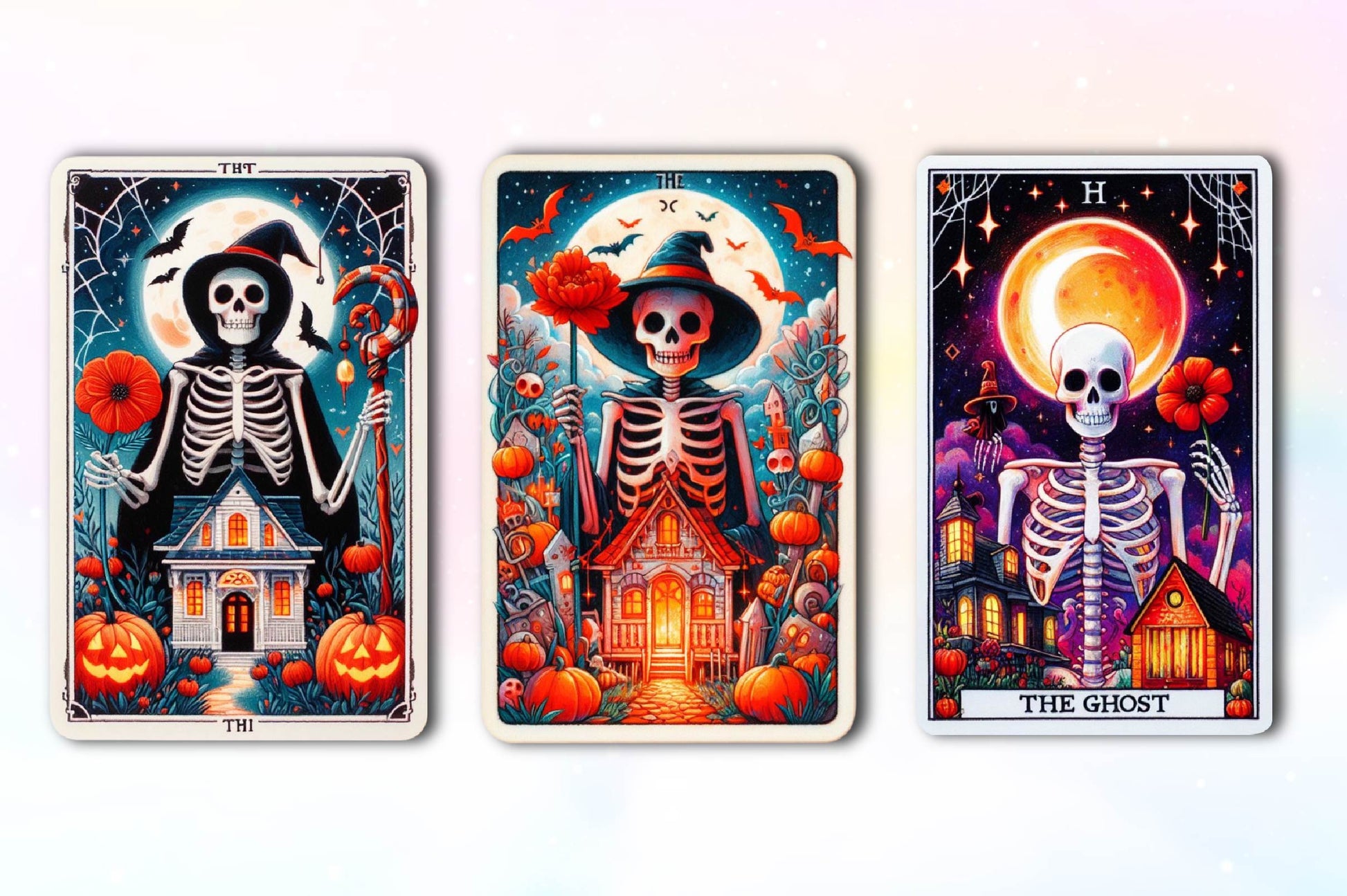 Halloween Floral Skeleton Tarot Card Clipart Bundle - CraftNest - Digital Crafting and Art