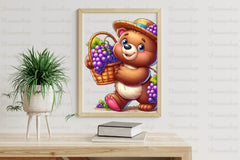 Bear In Grape Garden Clipart Bundle - CraftNest - Digital Crafting and Art