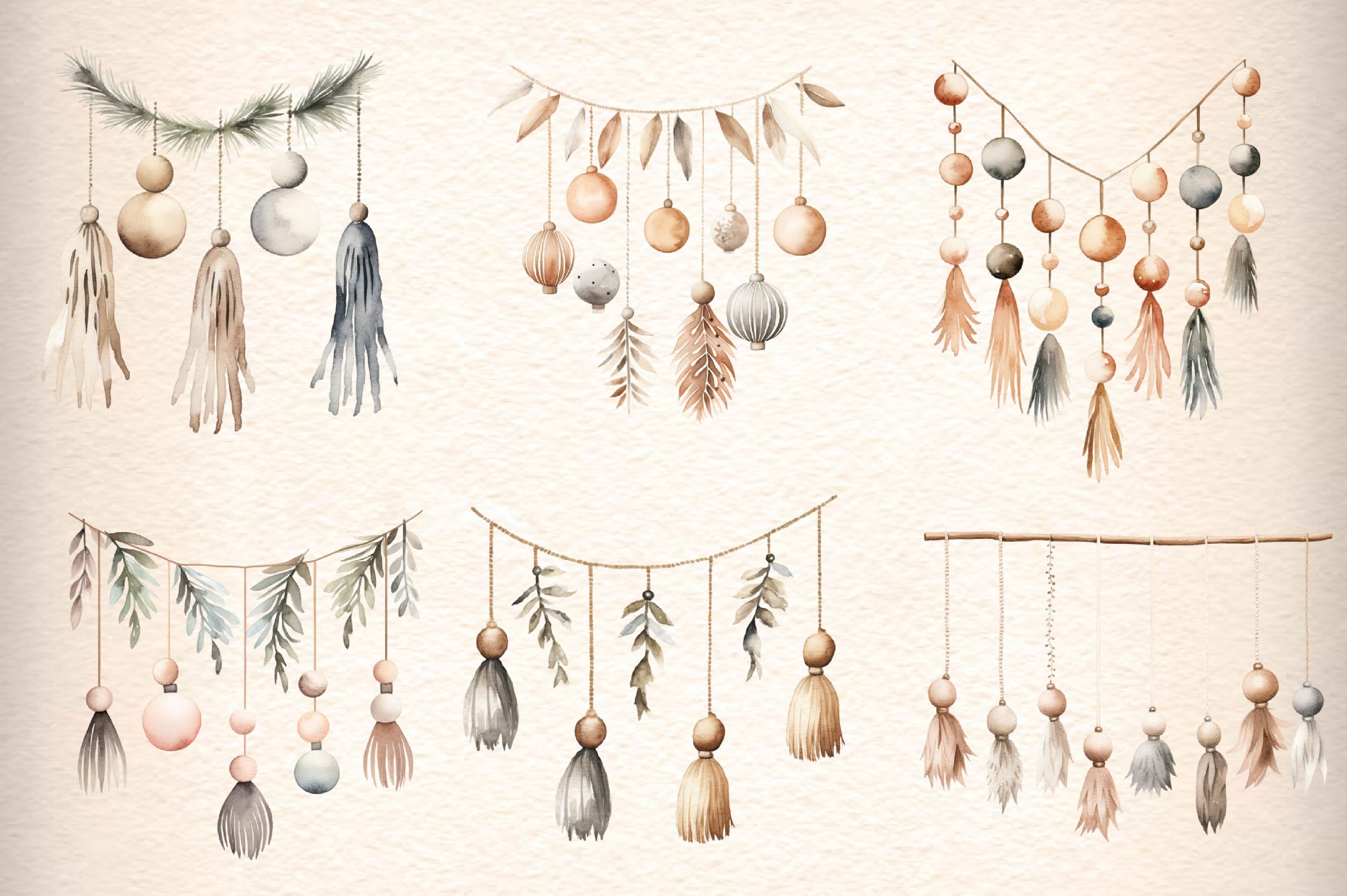 Christmas Wooden Balls Clipart Bundle - CraftNest - Digital Crafting and Art