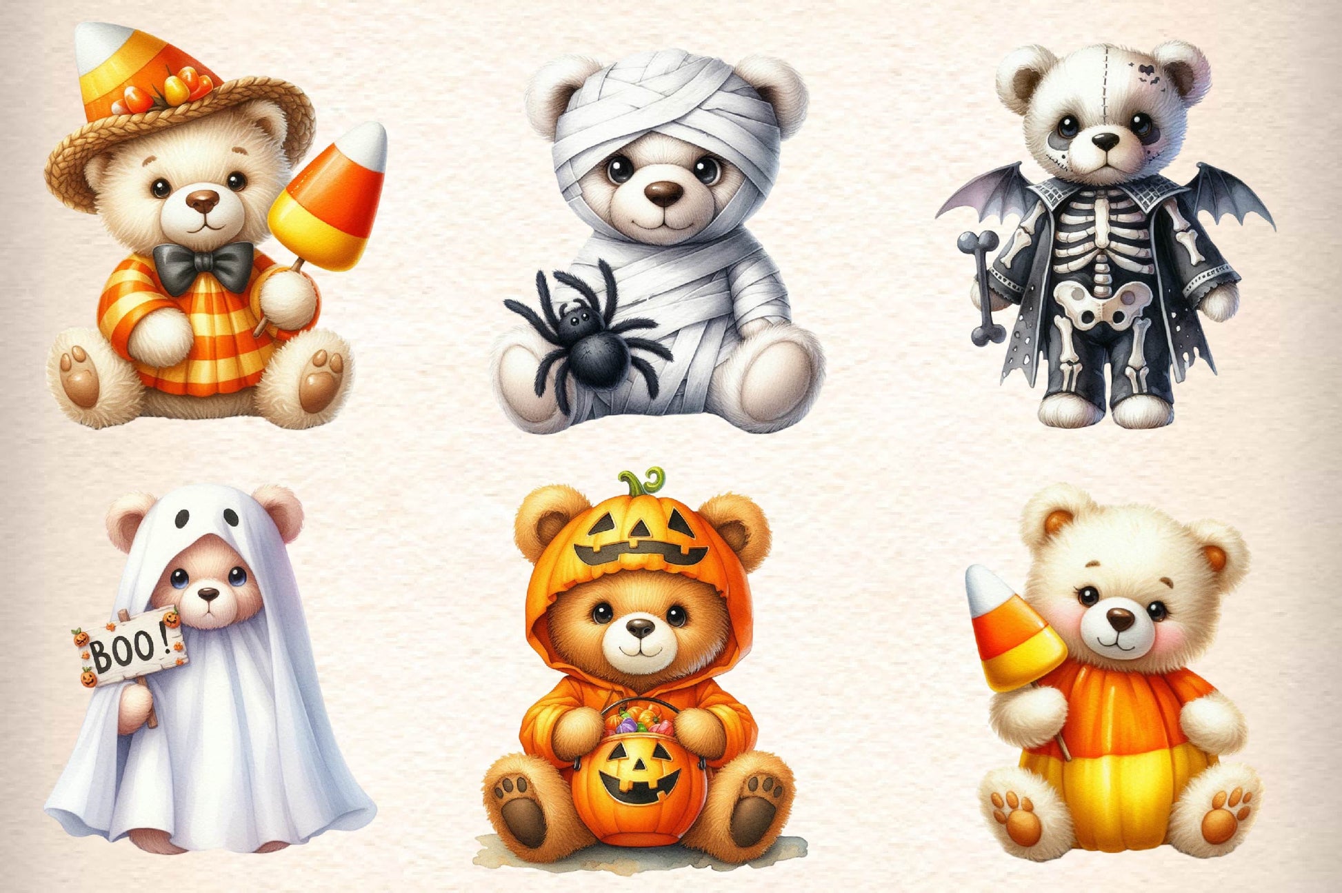 Teddy Bear Baby 1st Halloween Clipart Bundle - CraftNest - Digital Crafting and Art