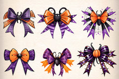 Halloween Bow Ribbon Clipart Bundle - CraftNest - Digital Crafting and Art