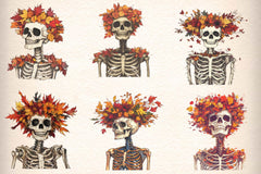 Autumn Skeleton Clipart Bundle - CraftNest - Digital Crafting and Art