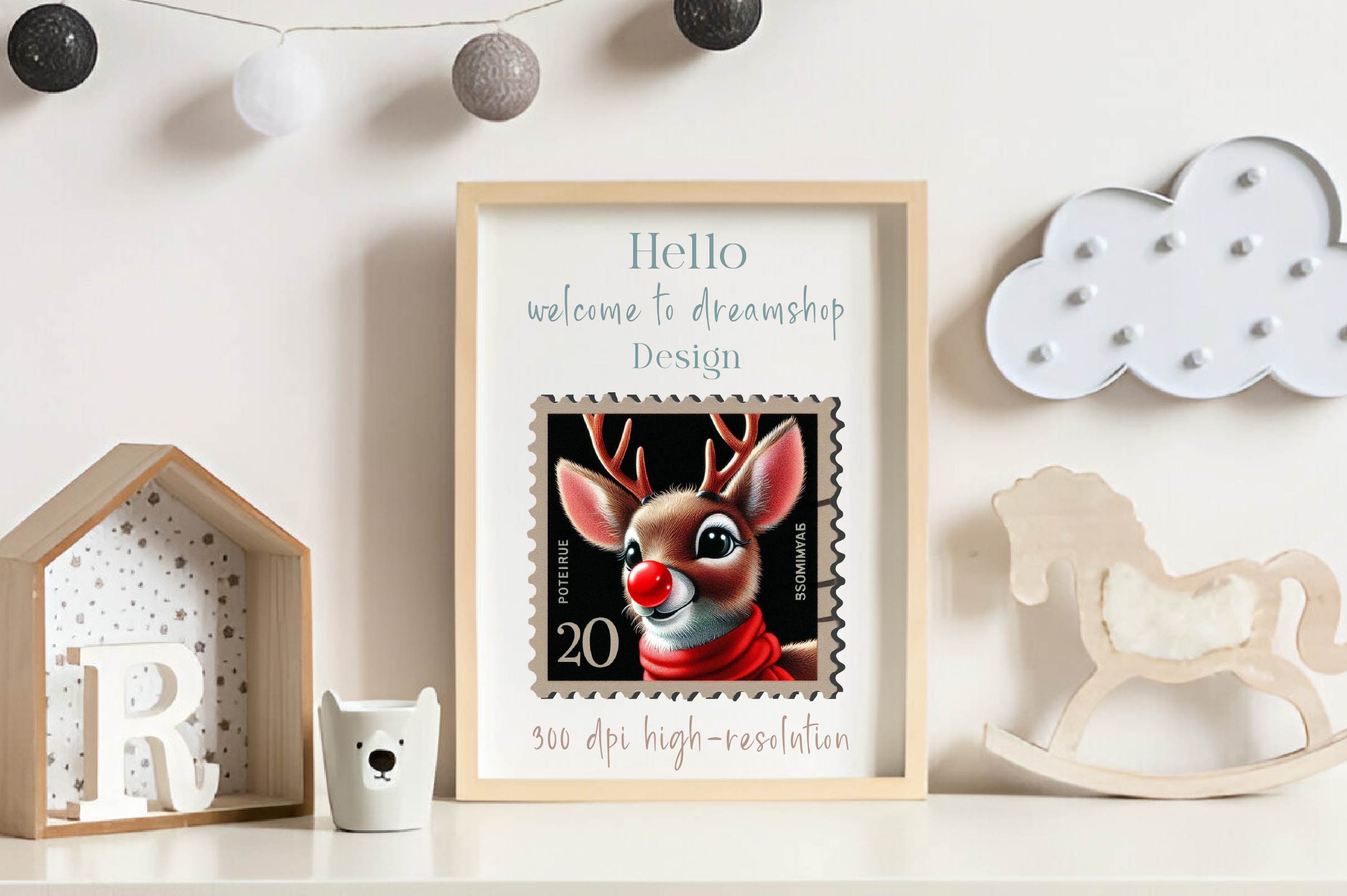 Christmas Reindeer Postage Stamps Clipart Bundle - CraftNest - Digital Crafting and Art