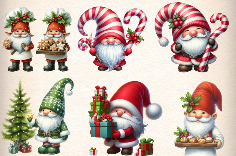 Christmas Gnome Clipart Bundle 4 - CraftNest - Digital Crafting and Art