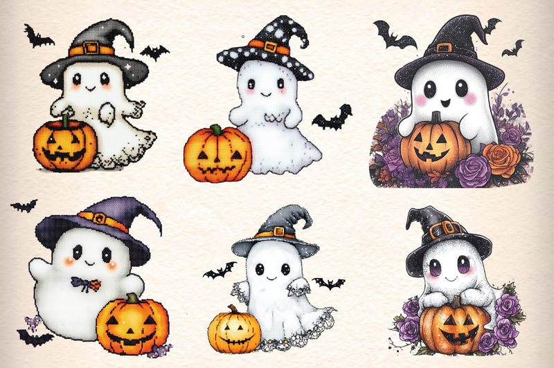 Halloween Autumn Ghost Clipart Bundle - CraftNest - Digital Crafting and Art