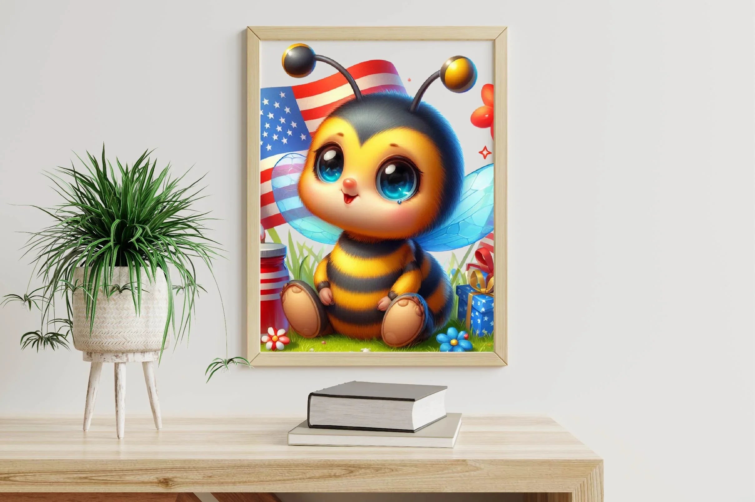Cute Patriotic Bee Clipart Bundle - CraftNest - Digital Crafting and Art