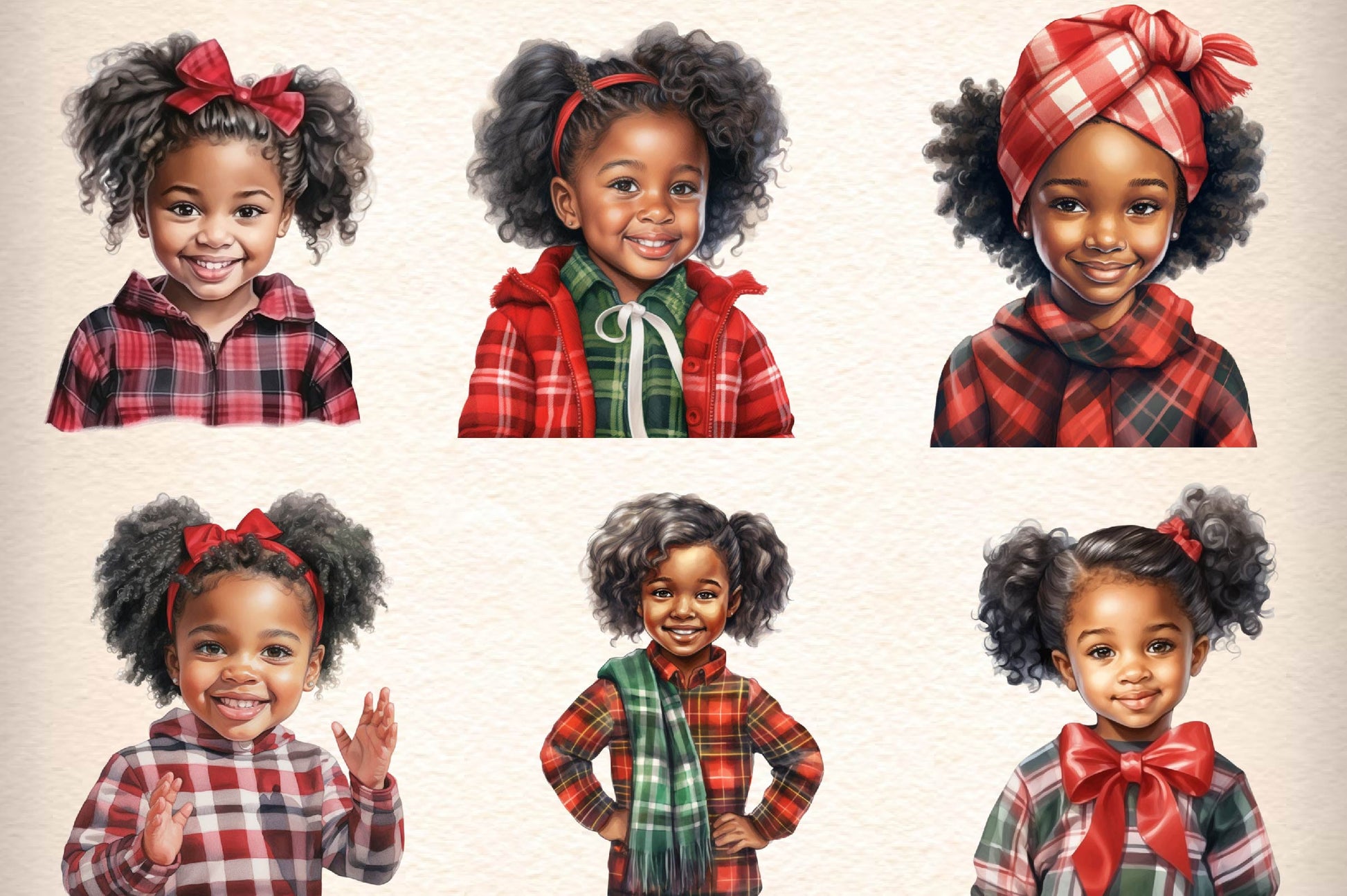 Christmas Little Girl Clipart Bundle - CraftNest - Digital Crafting and Art