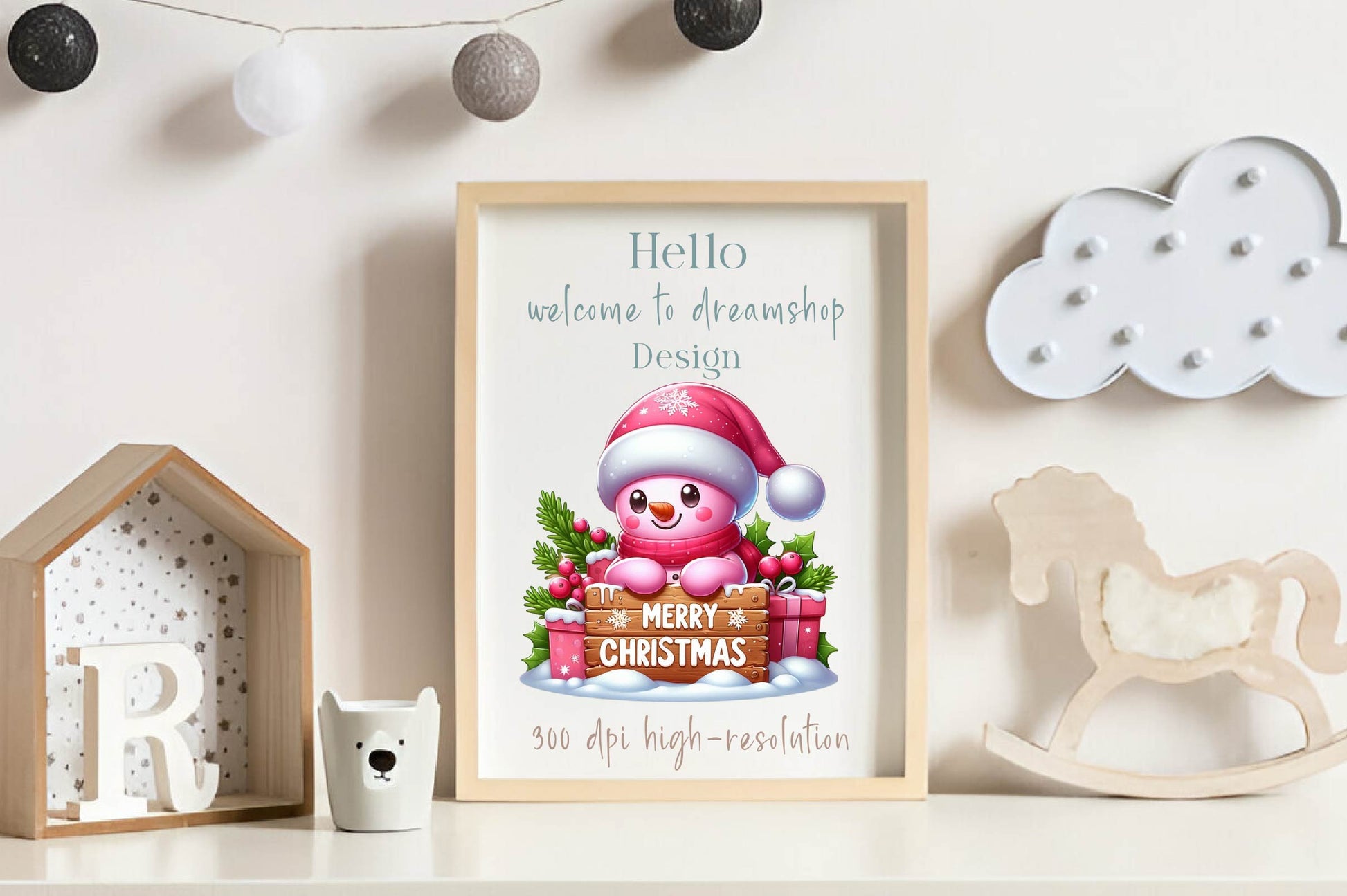 Cute Pink Christmas Snowman Clipart Bundle - CraftNest - Digital Crafting and Art