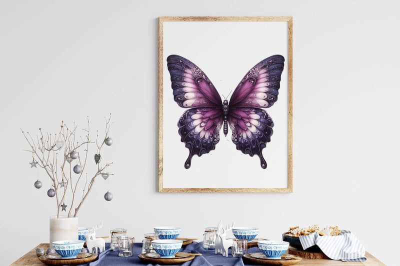 Vintage Purple Butterflies Clipart Bundle - CraftNest - Digital Crafting and Art