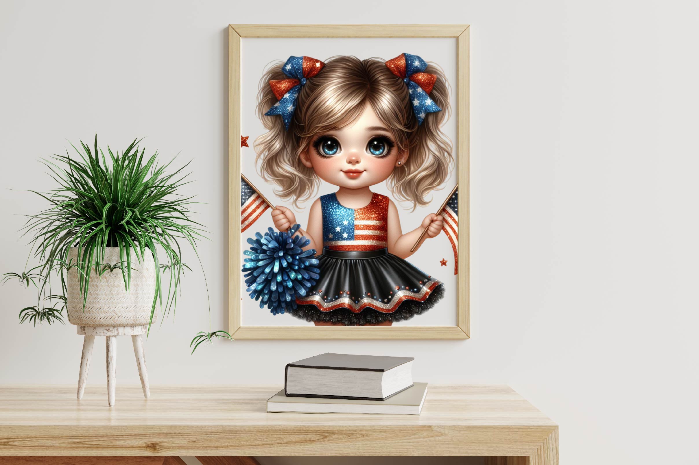 Cheerleader 4th Of July Clipart Bundle - CraftNest - Digital Crafting and Art