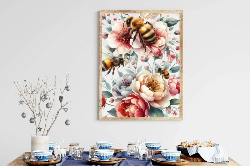 Floral Honey Bee Clipart Bundle - CraftNest - Digital Crafting and Art