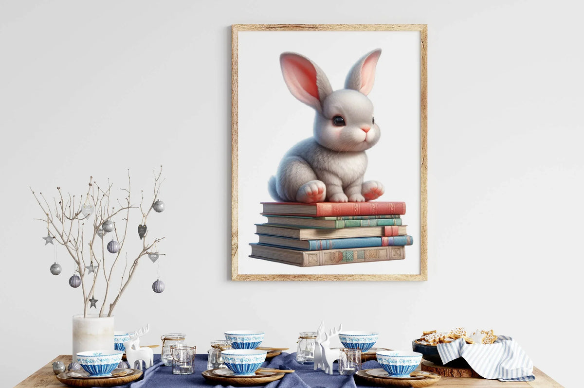Studious Rabbit Rabbit Sitting Book Clipart Bundle