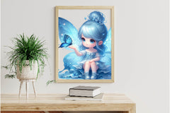 Cute Fairy With Butterfly Clipart Bundle - CraftNest - Digital Crafting and Art