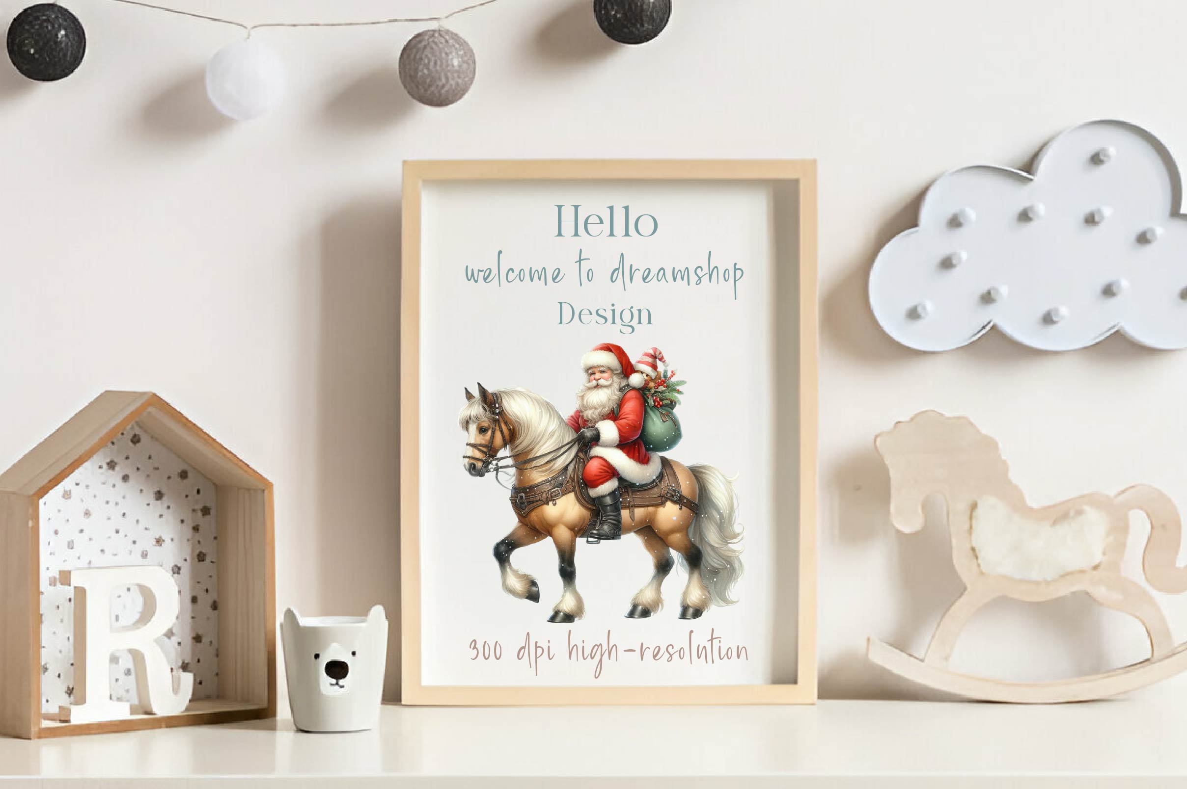 Western Santa Sitting Horse Clipart Bundle - CraftNest - Digital Crafting and Art