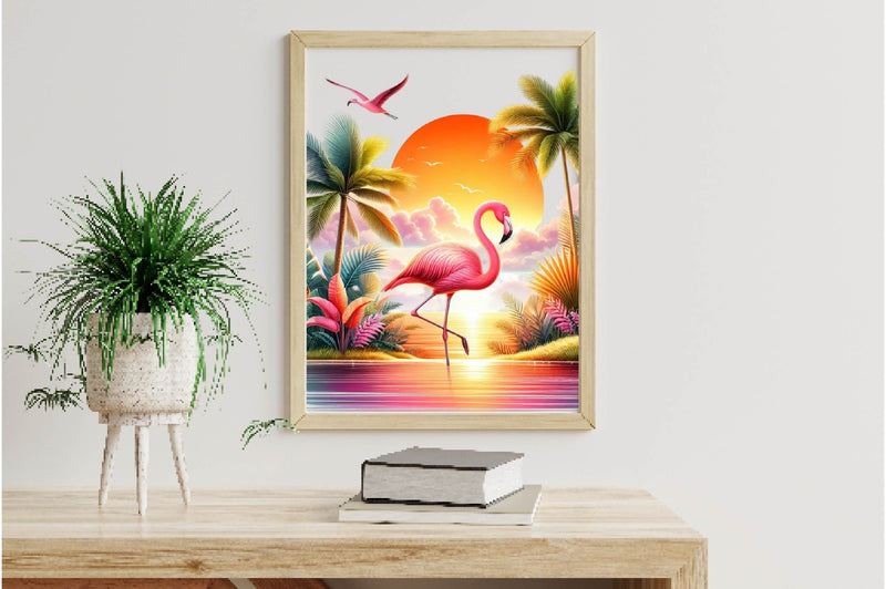 Tropical Sunset Flamingo Clipart Bundle - CraftNest - Digital Crafting and Art