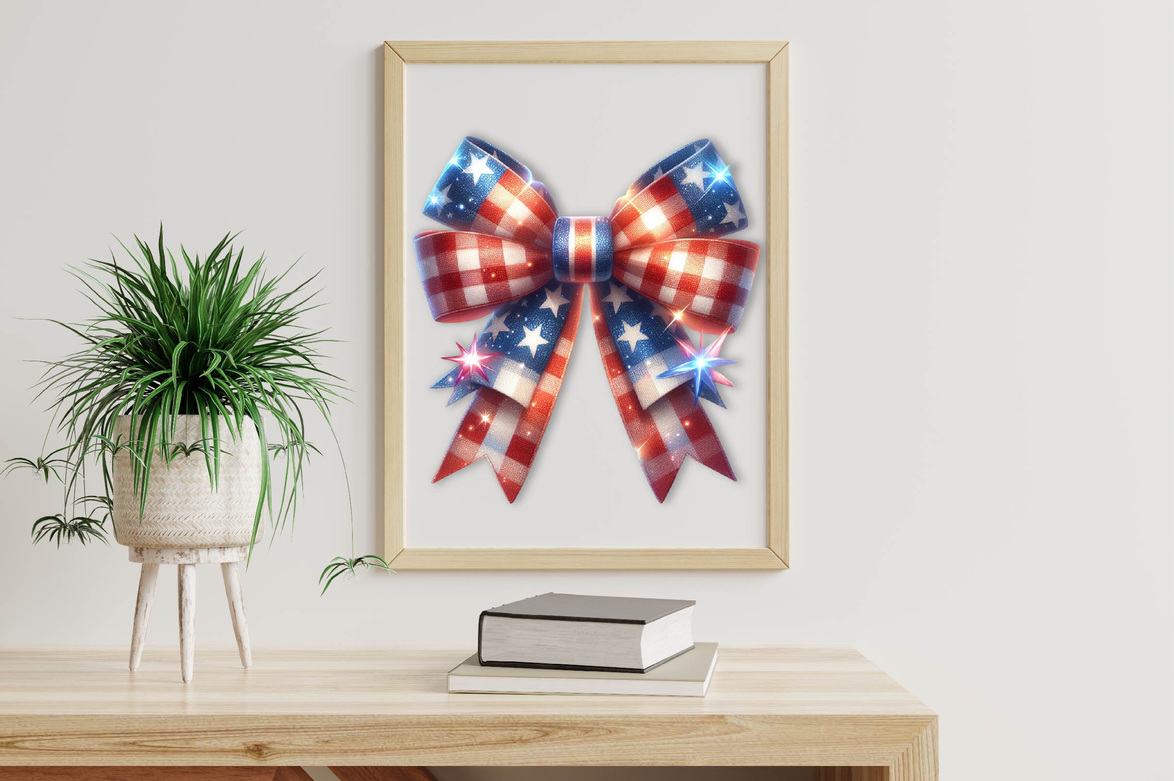 Gingham Patriotic Bow Clipart Bundle - CraftNest - Digital Crafting and Art