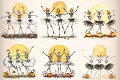 Autumn Dancing Skeleton Clipart Bundle - CraftNest - Digital Crafting and Art