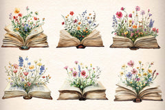 Flower Books Clipart Bundle - CraftNest - Digital Crafting and Art