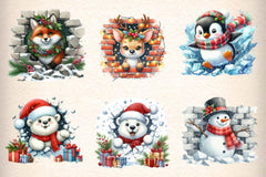 Broken Wall Christmas Clipart Bundle - CraftNest - Digital Crafting and Art