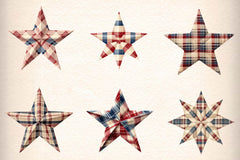 Americana Plaid Star Clipart Bundle - CraftNest - Digital Crafting and Art