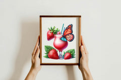 Strawberry Cocktail Clipart Bundle - CraftNest - Digital Crafting and Art