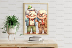 Funny Old Men Friendship Clipart Bundle - CraftNest - Digital Crafting and Art